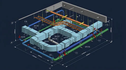 Illustrative render representing shop drawings